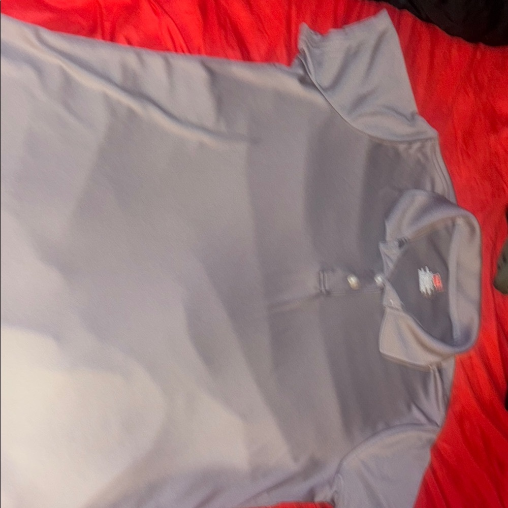 Hanes Gray Polo Shirt Smooth Fabric Casual Style Cool Dri
